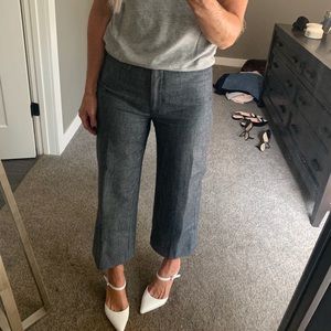 J. Crew cropped wide leg trouser 0